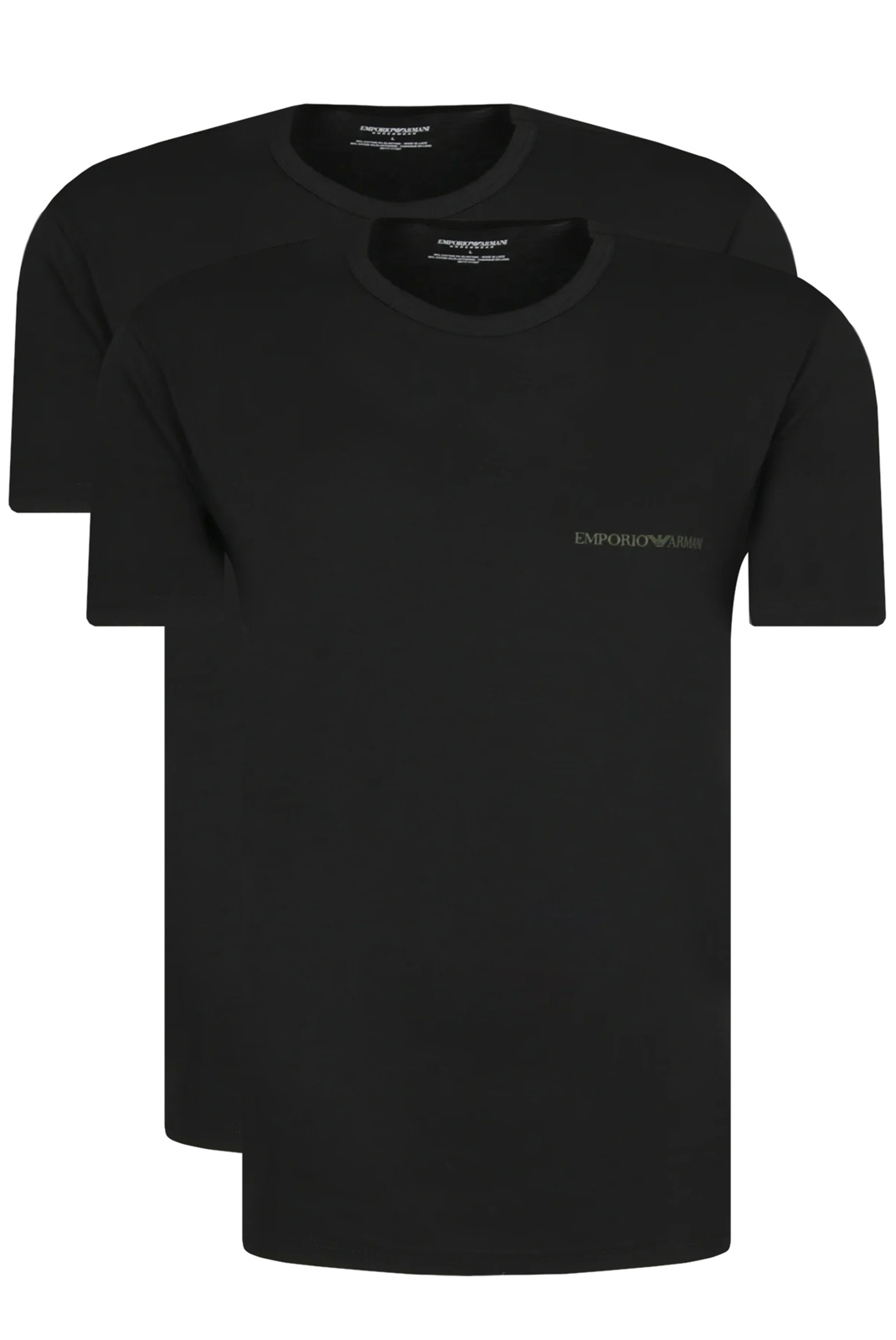 Emporio Armani Pack De 2 Tee-shirt  Noir Uni Col Rond 111267 0a717