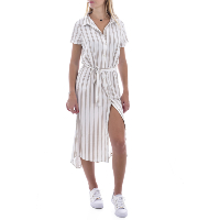 Deeluxe Robe Longue Chemise Fines À Rayures Clemence 