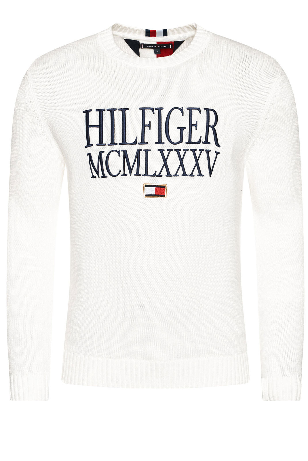 Pull Blanc Coton Regular Mw0mw15456 Tommy Hilfiger